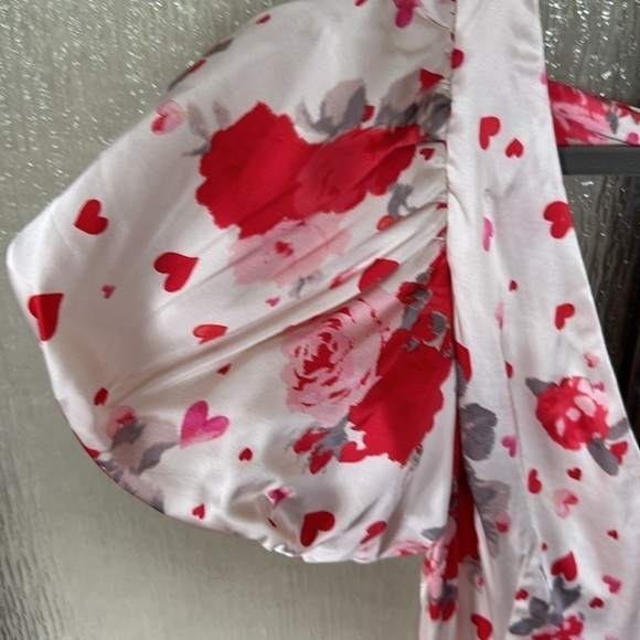 LPA Maryann Maxi Dress in Red & Pink Floral size small New - Picture 10 of 15